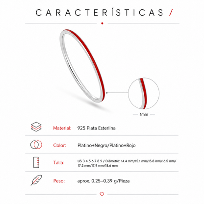 Anillo Hilo Rojo · Line's - Plata Esterlina 925